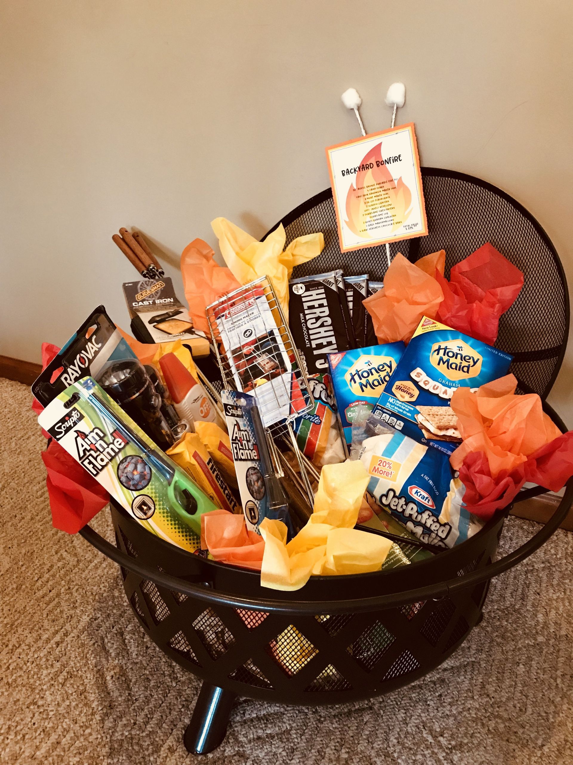 Gift Basket Ideas For Silent Auction Fundraiser
 Backyard bonfire Fire pit for silent auction