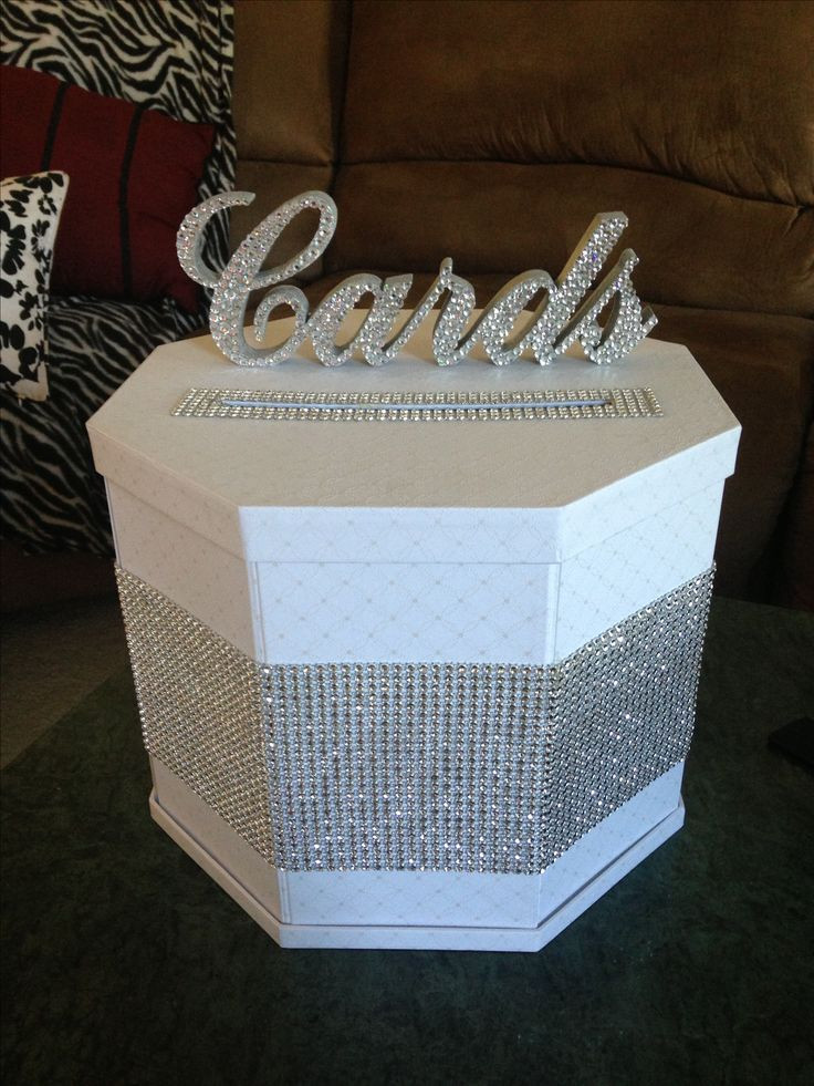 Gift Card Box DIY
 DIY blinged out t card box Our Winter Wedding