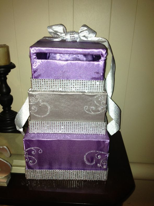 Gift Card Box DIY
 DIY card box revised Purple and Silver with some bling