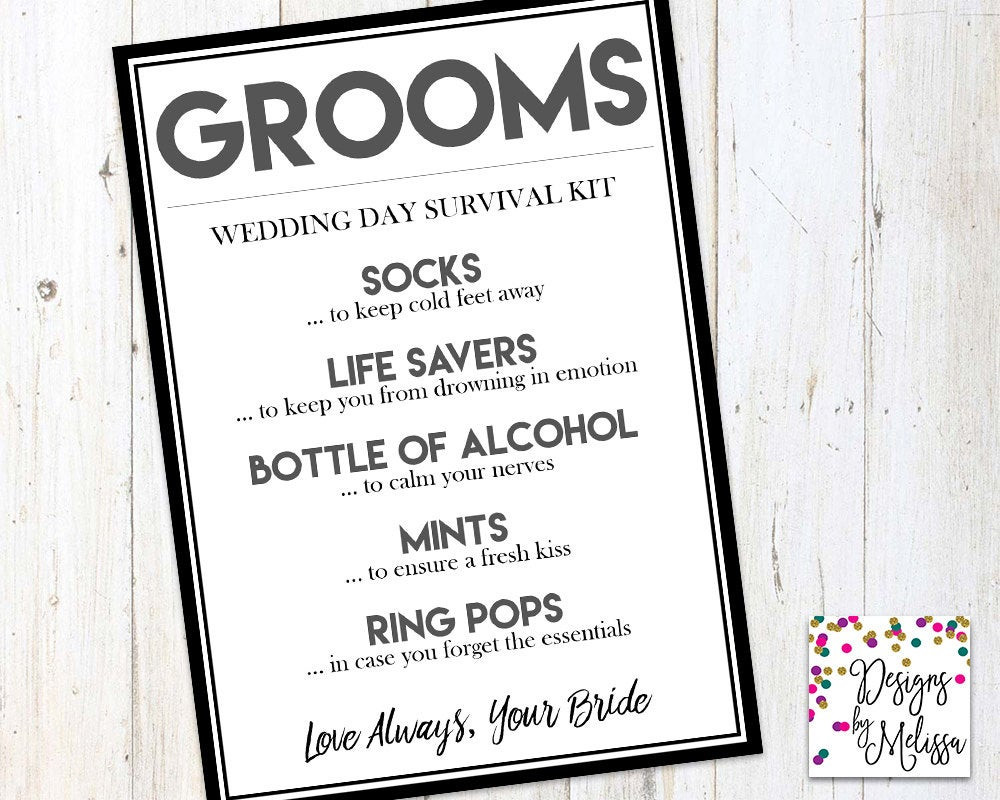 Gift For Groom On Wedding Day
 Groom s Wedding Day Survival Kit Groom Gift from Bride
