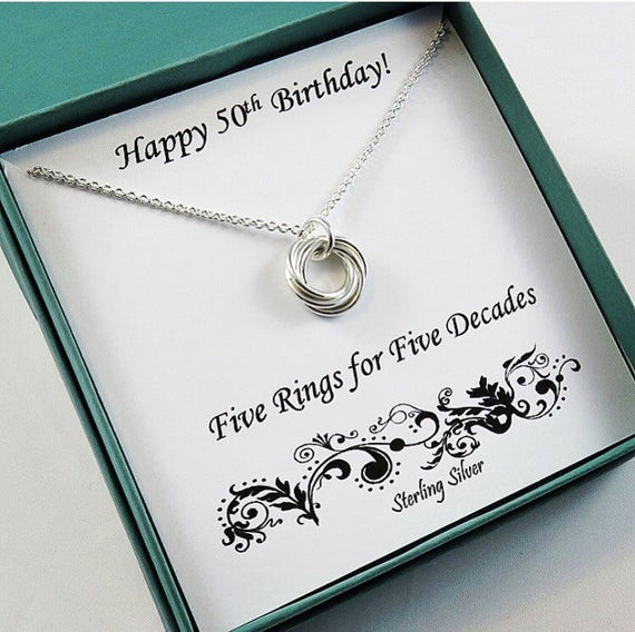 Gift Ideas For 50Th Birthday Female
 50th Birthday Gift for Women Sterling Silver Birthday