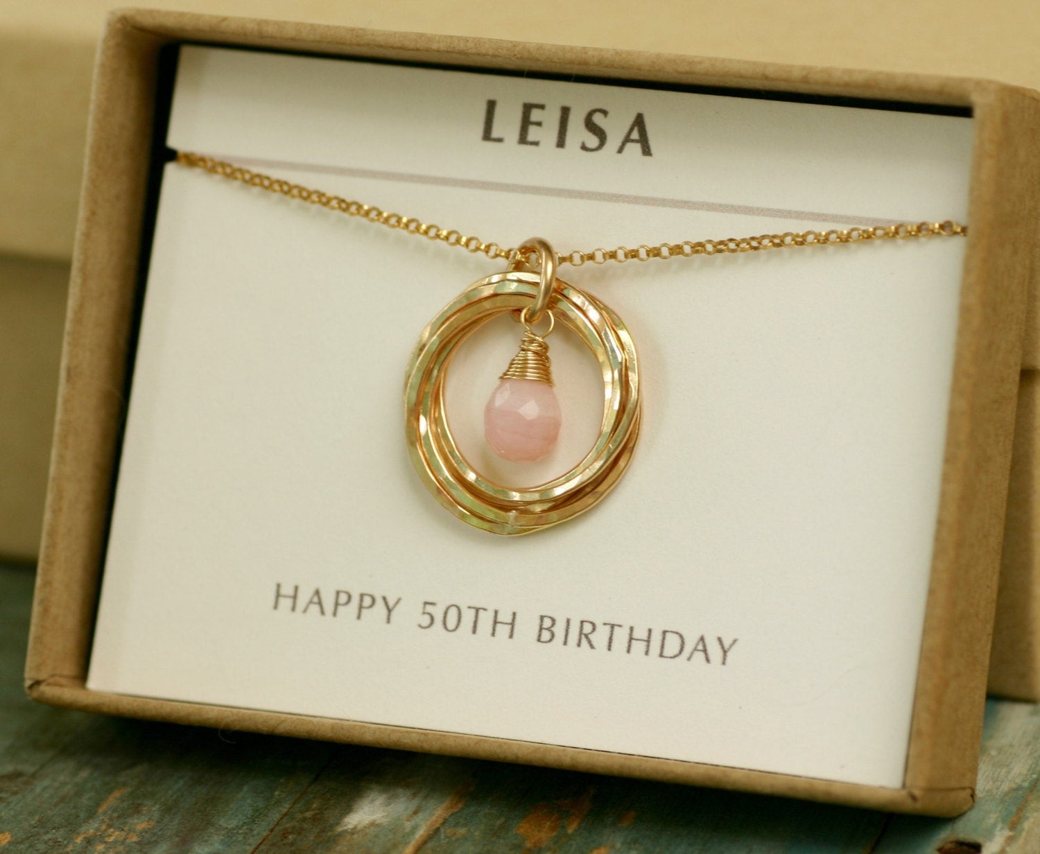 Gift Ideas For 50Th Birthday Female
 50th birthday t for women pink opal necklace gold 5th