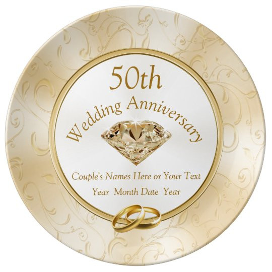 Gift Ideas For 50Th Wedding Anniversary For Friends
 50th Anniversary Gift Ideas for Friends Family Plate