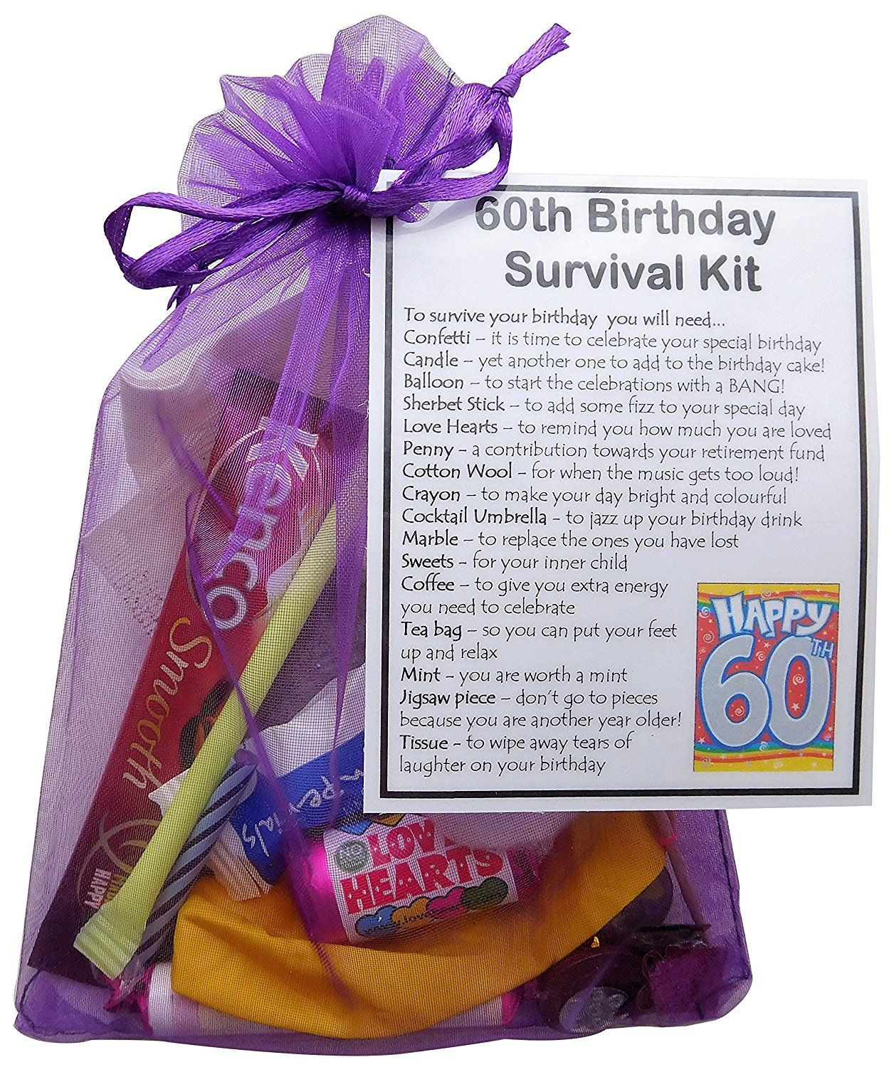 Gift Ideas For 60Th Birthday Female
 60th Birthday Gift Unique Novelty survival kit 60th