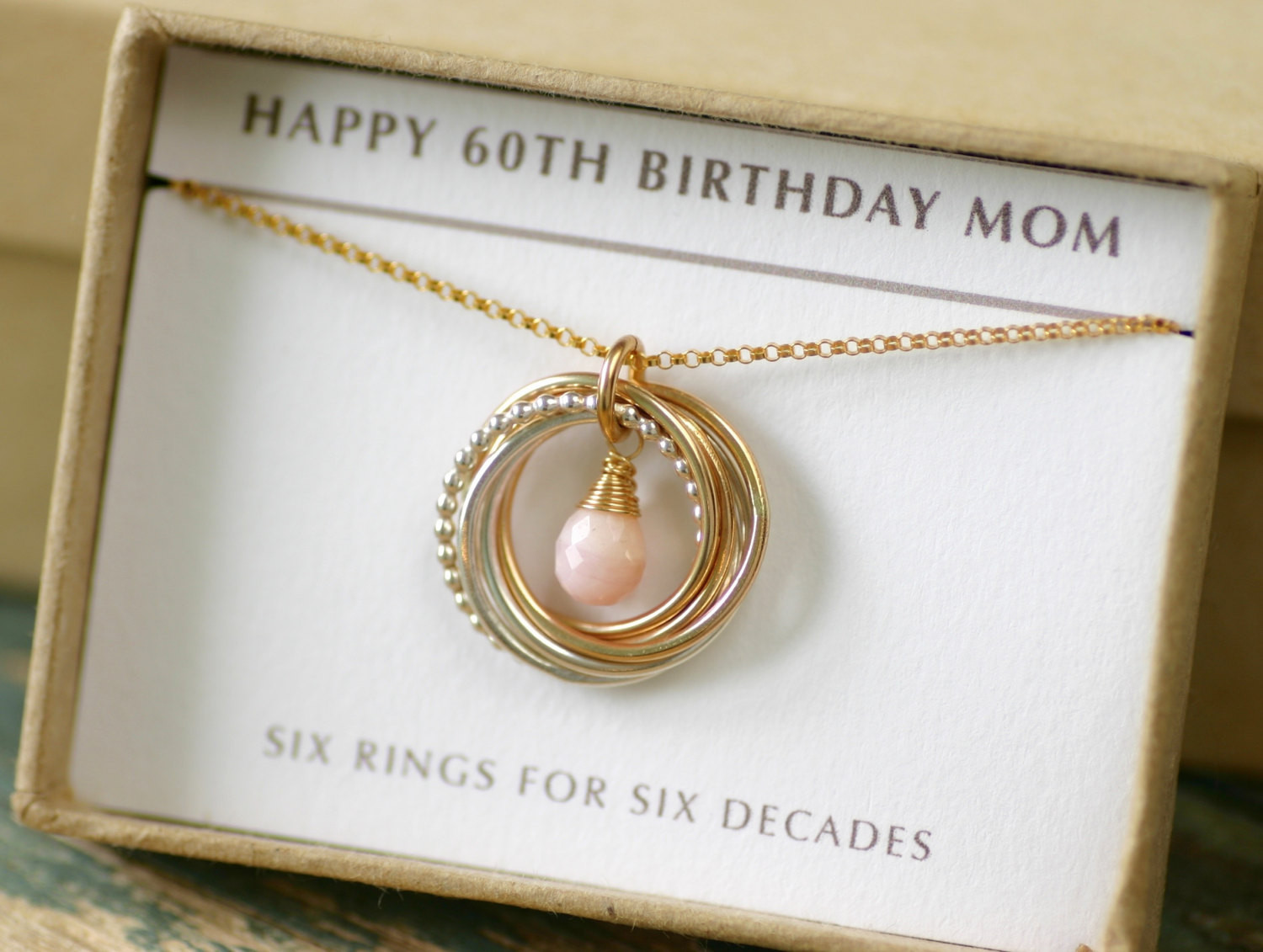 Gift Ideas For 60Th Birthday Female
 60th birthday ts for women pink opal necklace gold jewelry