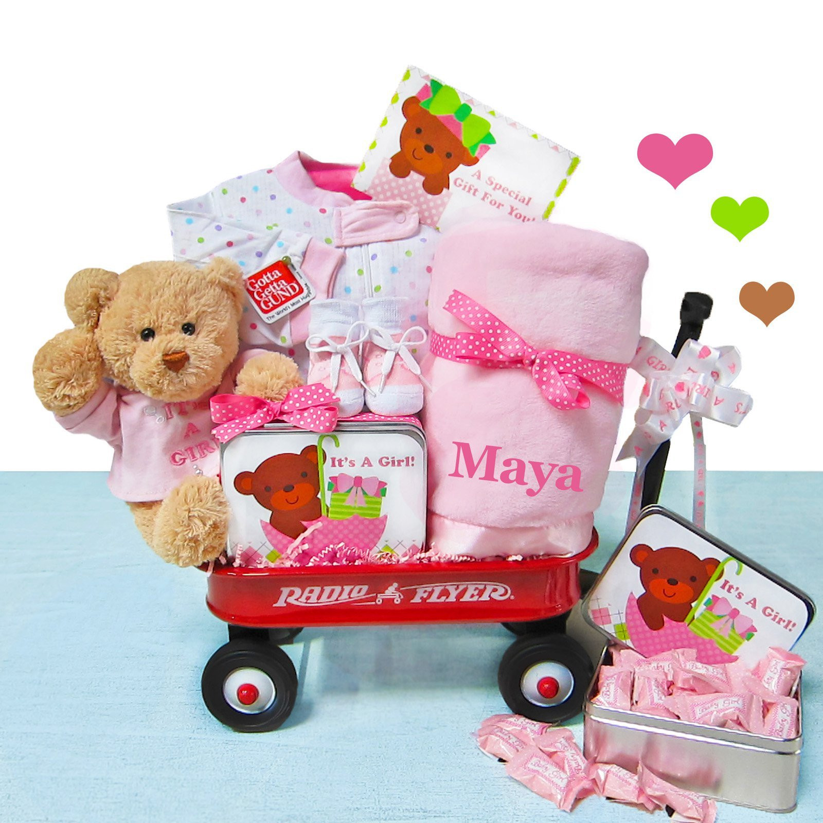 Gift Ideas For A Baby Girl
 It s A Baby Girl Wagon Gift Set – StorkBabyGiftBaskets