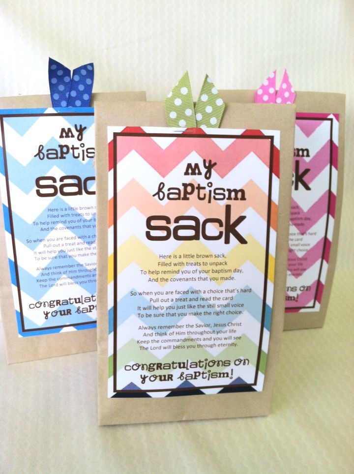 Gift Ideas For A Baby'S Baptism
 These baptism sacks are filled with treats and reminders