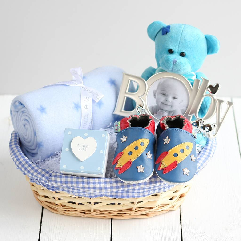 Gift Ideas For Baby Boys
 deluxe boy new baby t basket by snuggle feet