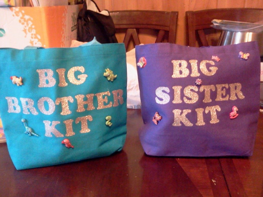 Gift Ideas For Big Brother When Baby Is Born
 Big Brother and sister kits i made for my 2 kids for when