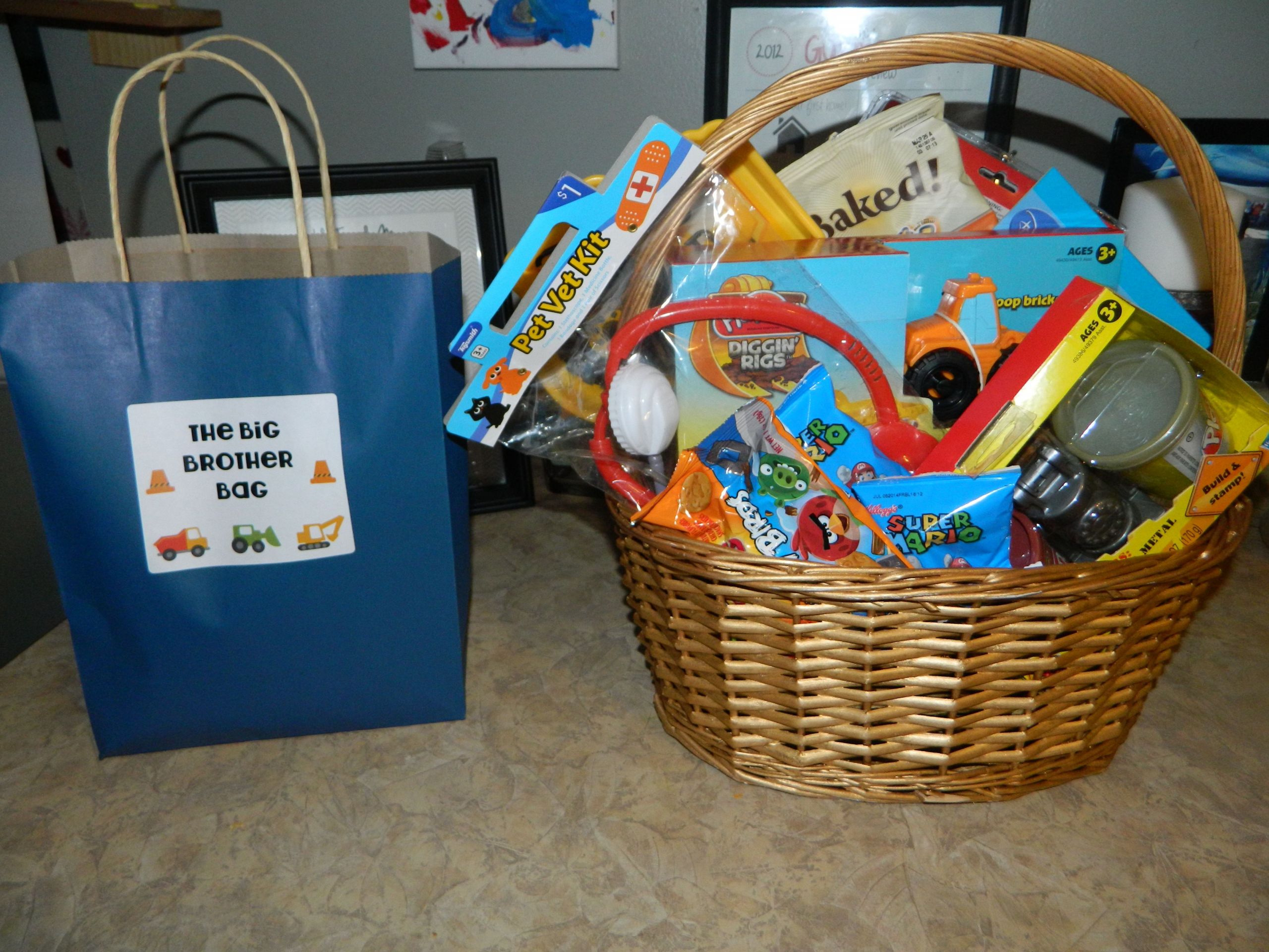 Gift Ideas For Big Brother When Baby Is Born
 Big Brother t basket Made a basket for my 3 year old