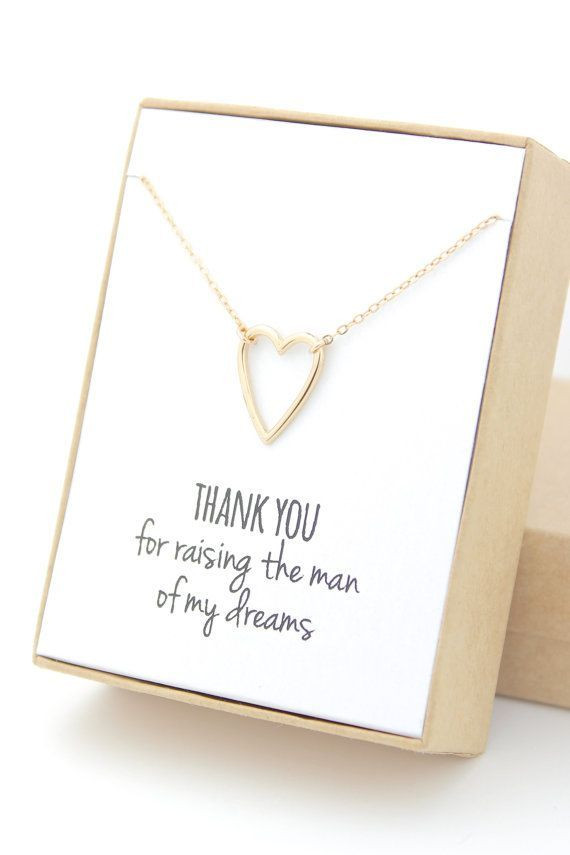 Gift Ideas For Boyfriends Mom
 Gold Heart Necklace Heart Outline Necklace Small Heart