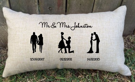 Gift Ideas For Couple Friends
 SILHOUETTE TIMELINE couples pillow perfect for bridal