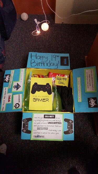 Gift Ideas For Gamer Boyfriend
 Gamer care package With images