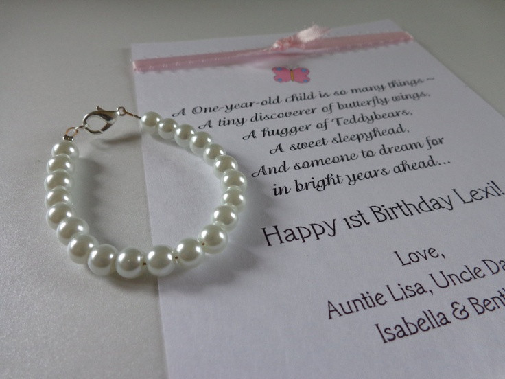 Gift Ideas For Girls First Birthday
 BABY GIRL 1st Birthday Gift Pearl Bracelet with Birthday