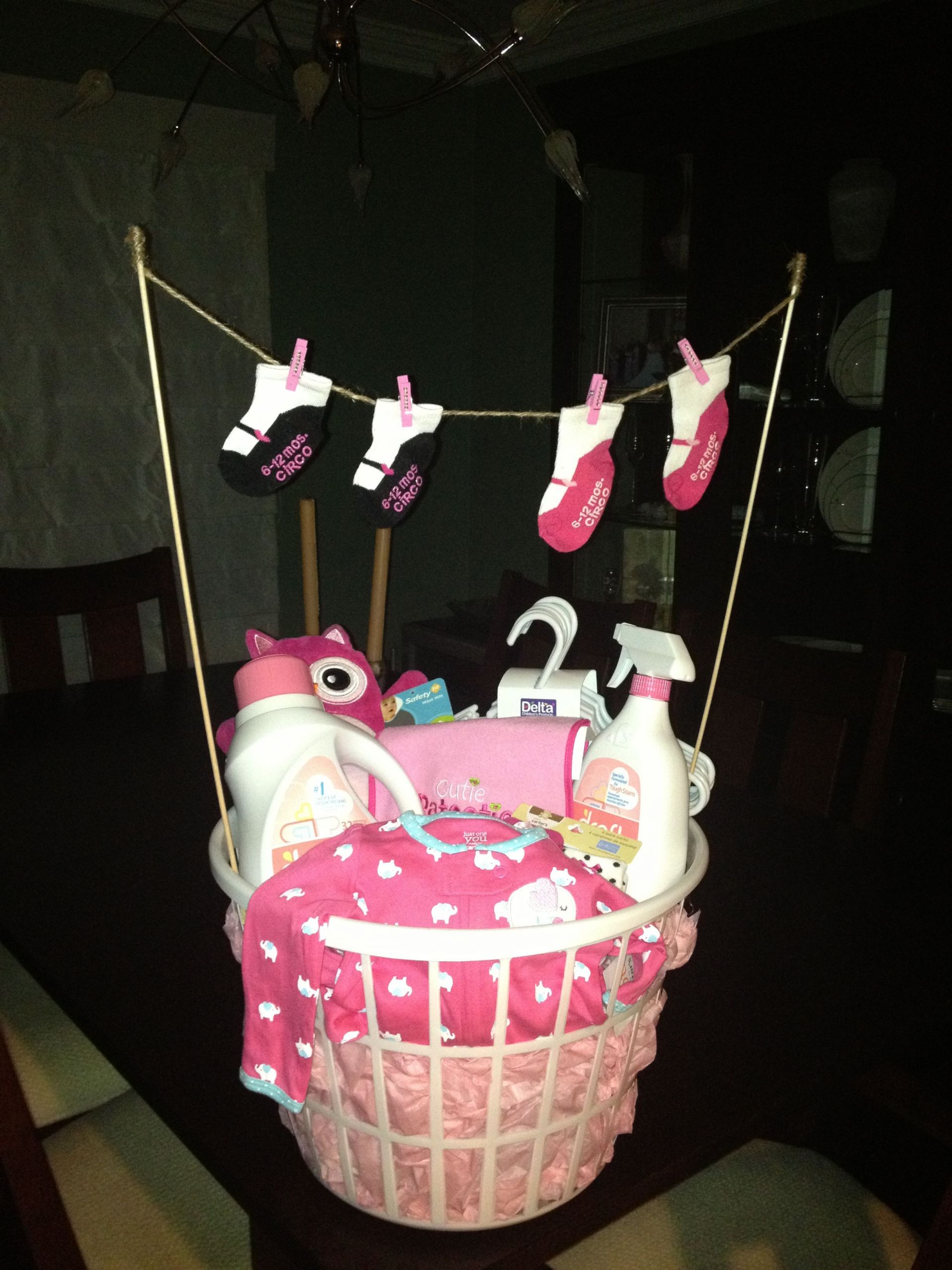 Gift Ideas For New Baby Girl
 Laundry basket baby shower t