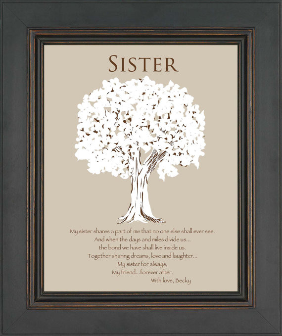 Gift Ideas For Sister Christmas
 Items similar to SISTER Gift Personalized Gift for Sister