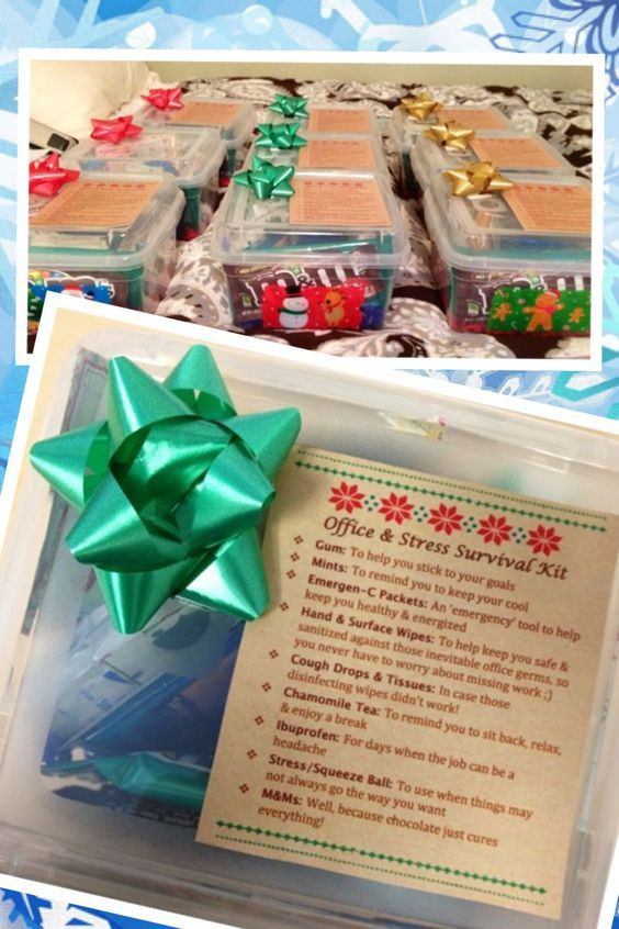 Gift Ideas For Work Christmas Party
 The " fice & Stress Survival Kits" I made for my