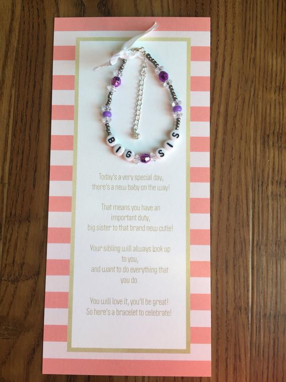 Gift Ideas From Baby To Big Sister
 Big sister bracelet big sister t big sister card new baby