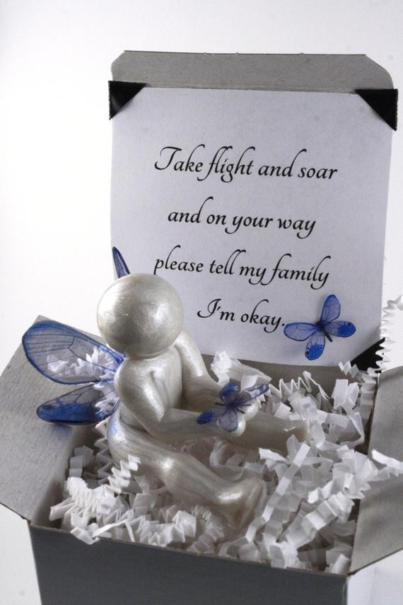 Gifts For Children Who Lost A Parent
 Go Tell My Family I m Okay angel baby clay butterfly