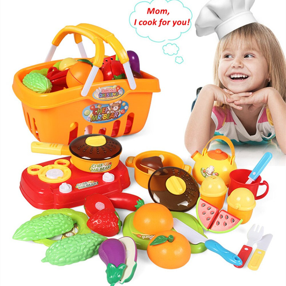 Gifts For Kids Who Cook
 meibeile Kids Plastic Cooking Cut Fruits Ve ables Food