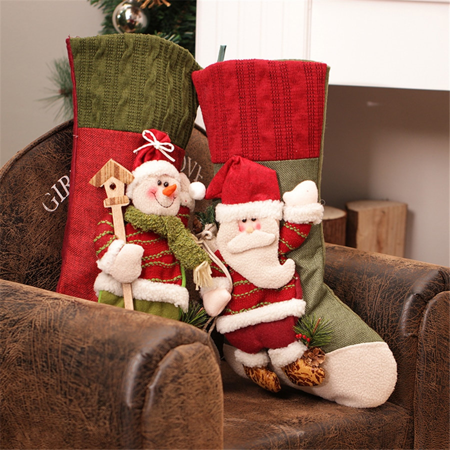 Gifts For Large Groups
 Enfeites De Natal 2016 New Knit Christmas Stockings