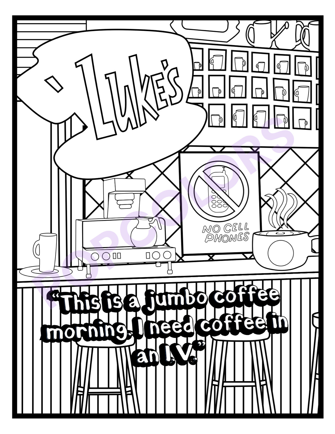Gilmore Girls Coloring Book
 Gilmore Girls Coloring Pages 5PCK – Pop Colors