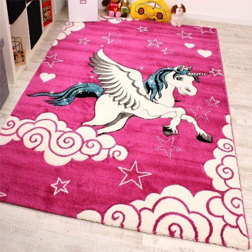 Girl Bedroom Rugs
 Kids Rug Pink Unicorn Girls Cute Soft Carpet Children Area