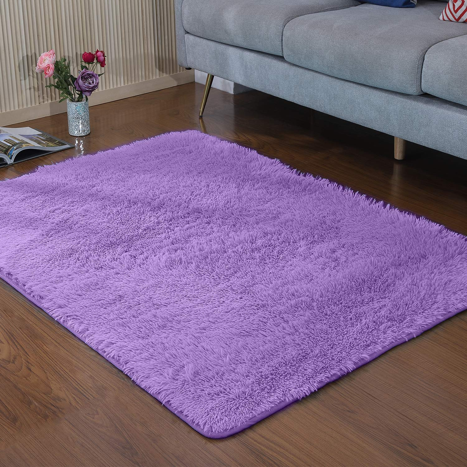 Girl Bedroom Rugs
 YJ GWL Soft Shaggy Purple Area Rugs for Girls Bedroom Kids