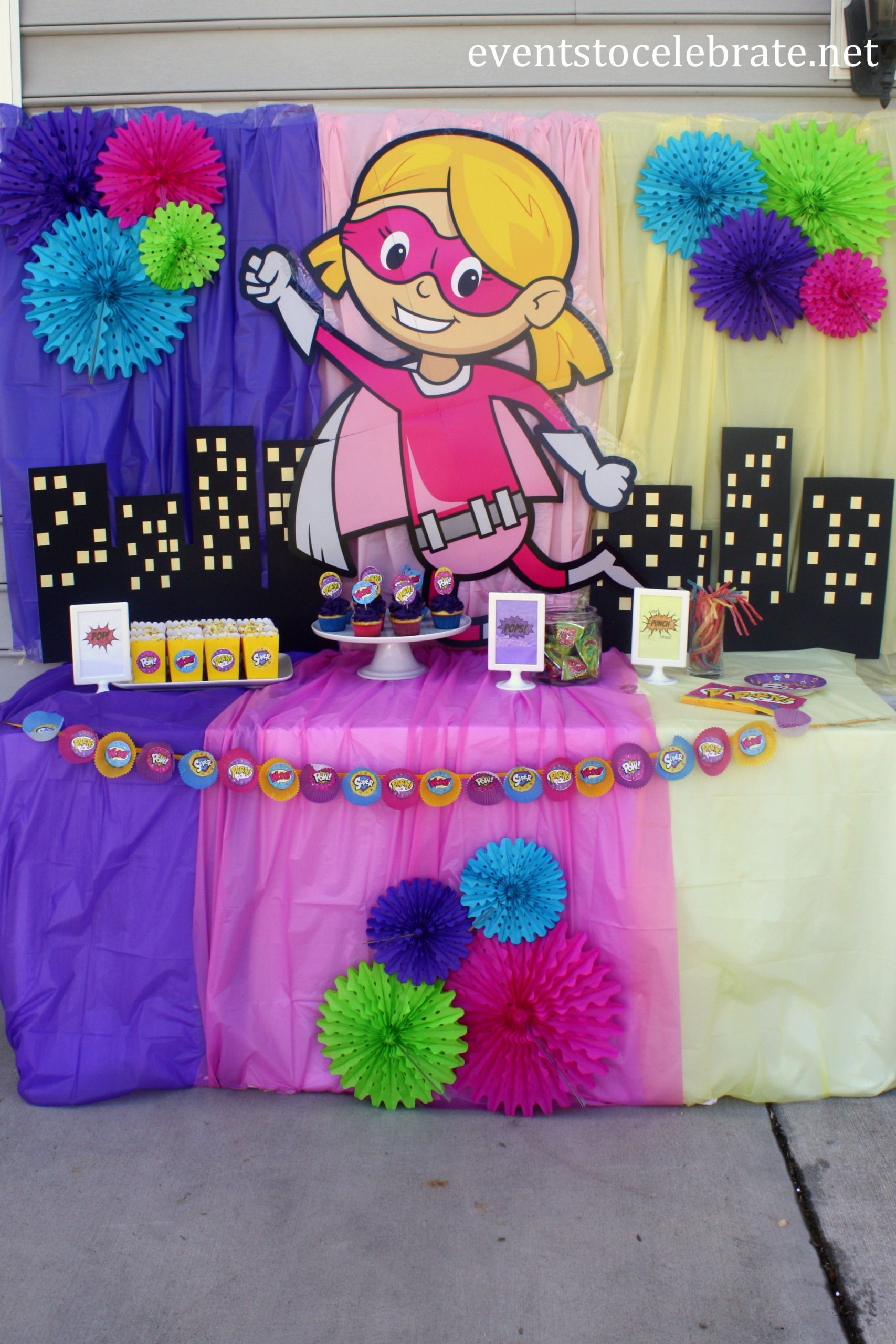 Girl Birthday Party Decorations
 Superhero Girl Party Ideas events to CELEBRATE