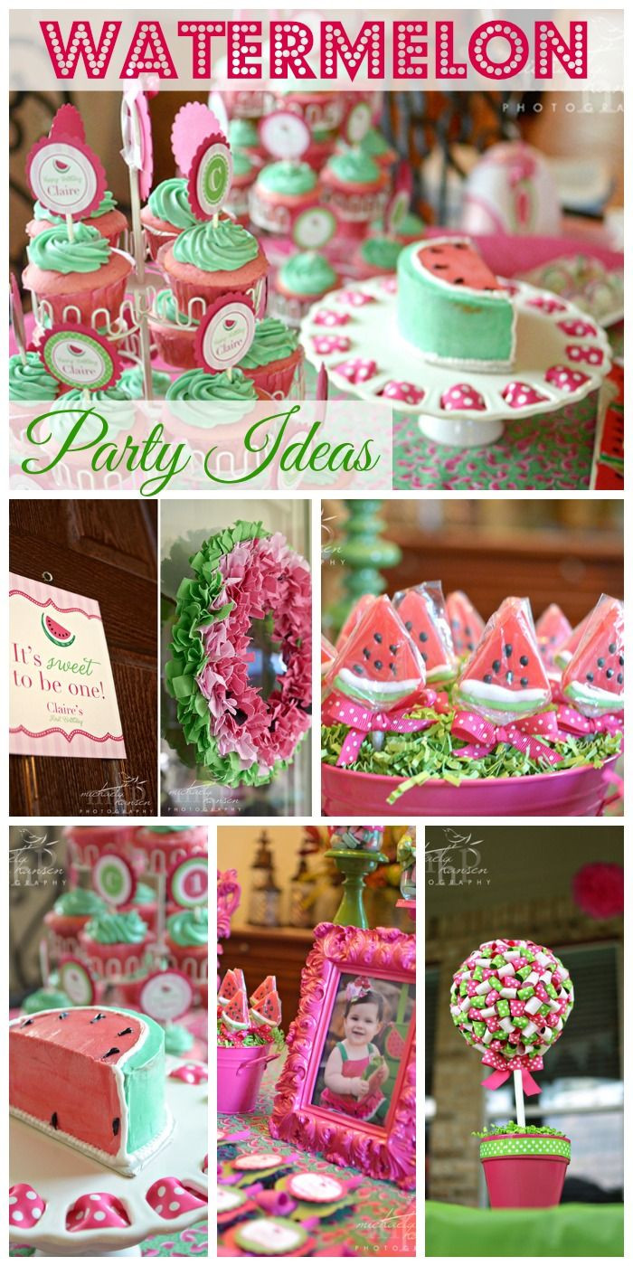 Girl Summer Birthday Party Ideas
 So many cute ideas at this watermelon 1st birthday for a