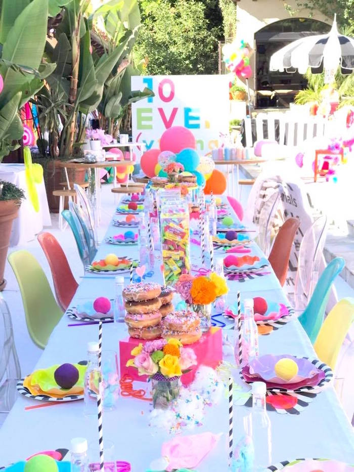 Girls 10Th Birthday Party Ideas
 Kara s Party Ideas Colorful Modern 10th Birthday Party