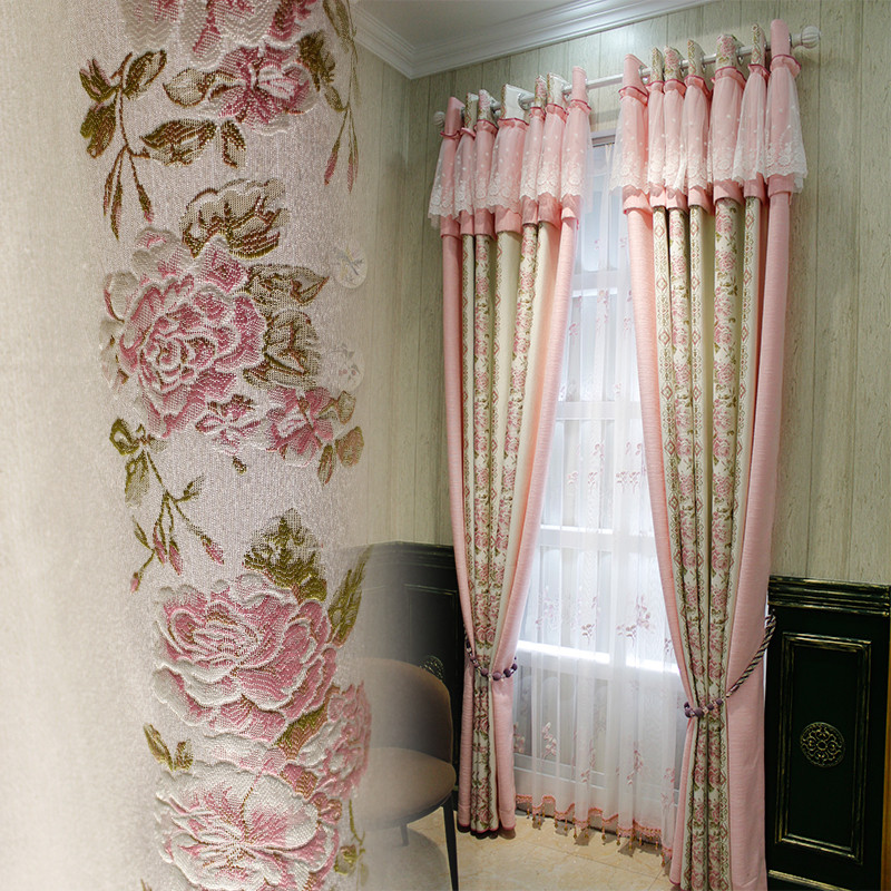 Girls Bedroom Curtains
 Pink Beautiful Princess Curtains for Girls Bedroom