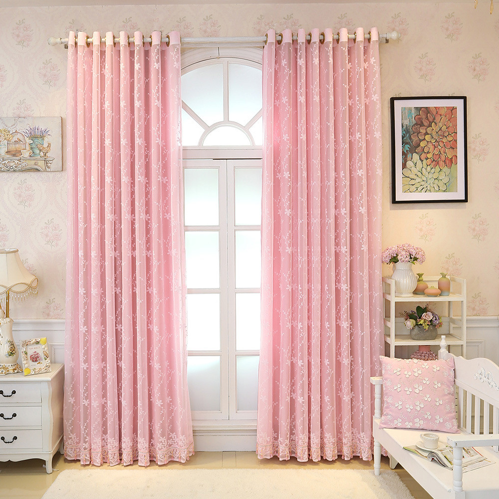 Girls Bedroom Curtains
 Princess Baby Light Pink Curtains Blackout Drapes Sheer