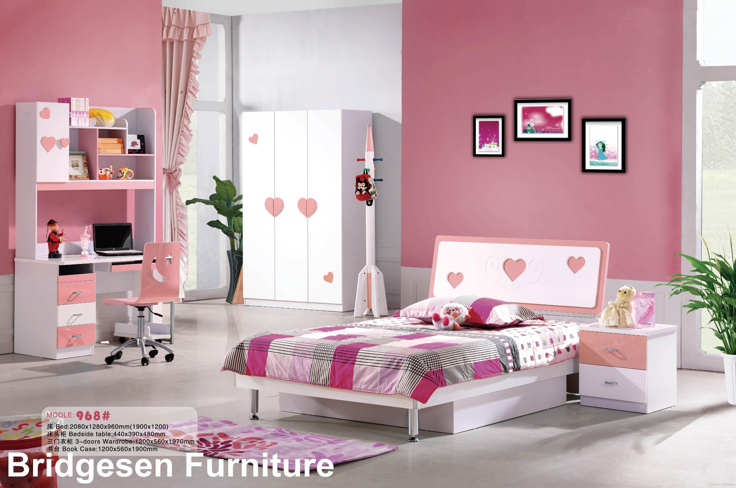 Girls Bedroom Funiture
 2019 MDF Teenage Girl Kids Bedroom Furniture Set With 2