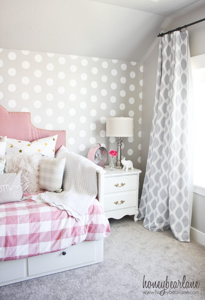 Girls Bedroom Pictures
 Pink and Gray Girl s Bedroom Honeybear Lane