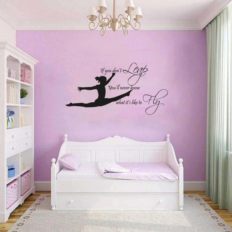 Girls Bedroom Wall Stickers
 GYMNAST GYMNASTIC GIRLS Bedroom Quote Vinyl Wall Art