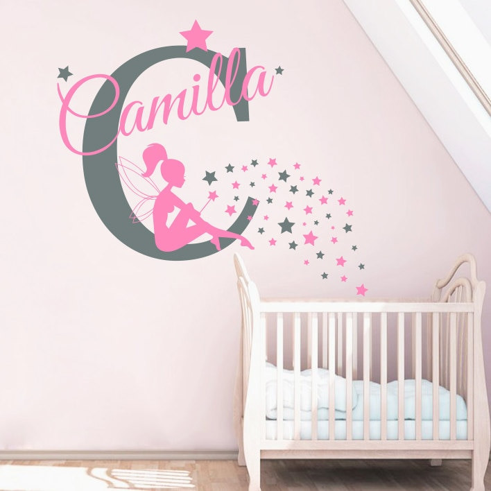 Girls Bedroom Wall Stickers
 Name Sticker Little Fairy Girls Bedroom Decorative Wall