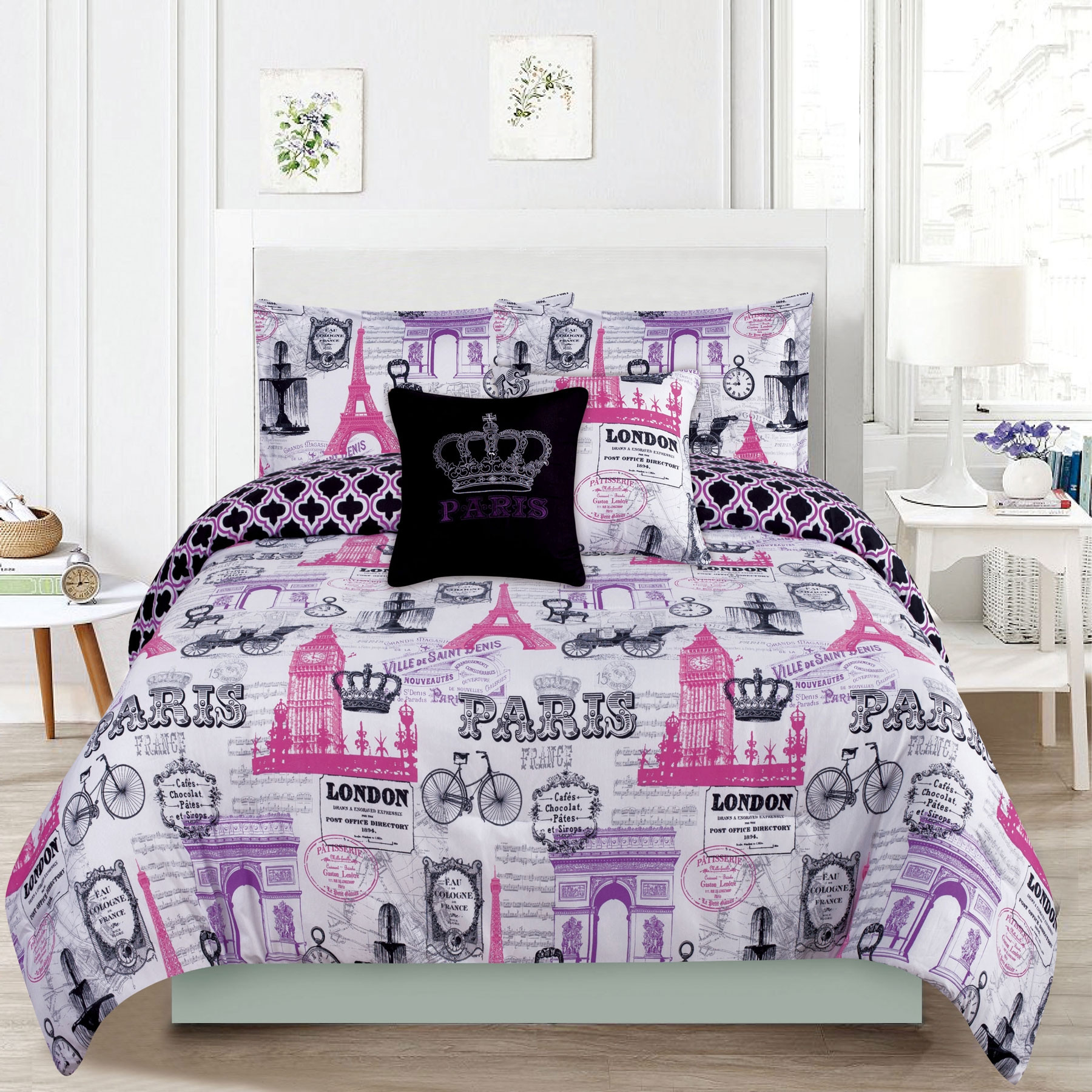 Girls Paris Bedroom
 Bedding Queen 5 Piece Girls forter Bed Set Paris