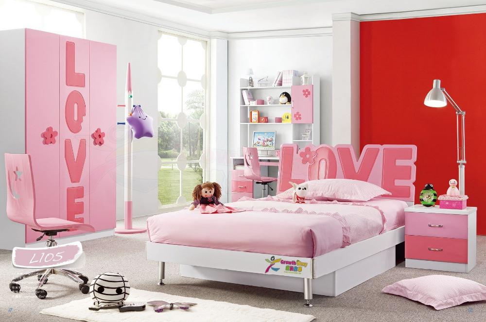 Girls Pink Bedroom Set
 hot sale China modern lovely kid sets furniture girls