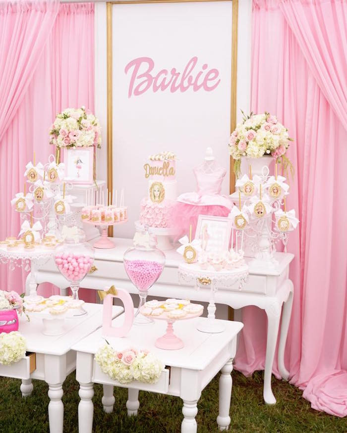Glam Birthday Party Ideas
 Kara s Party Ideas Pink Glam Barbie Birthday Party
