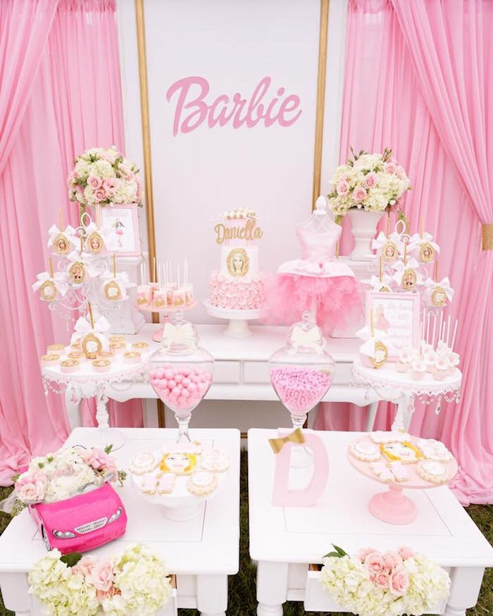Glam Birthday Party Ideas
 Kara s Party Ideas Pink Glam Barbie Birthday Party