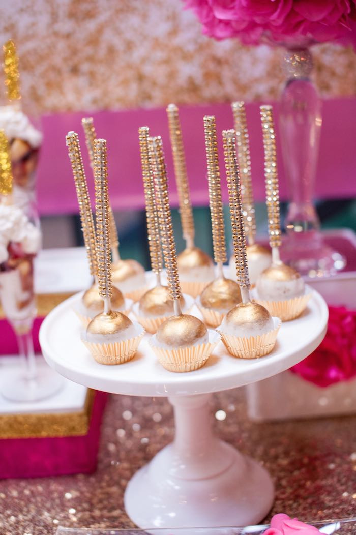 Glamour Birthday Party Ideas
 Kara s Party Ideas Glamorous Pink Gold 40th Birthday Party