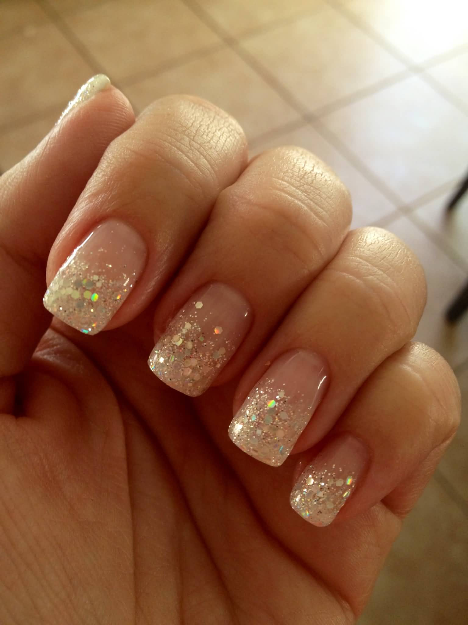 Glitter French Tip Nail Designs
 50 Most Beautiful Glitter French Tip Nail Art Design Ideas