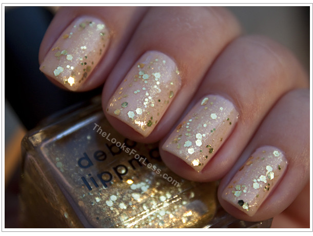 Glitter Gold Nails
 Sweet Peas and Seashells Fall Glam Inspiration A Touch