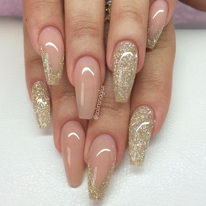 Glitter Gold Nails
 The Impact Gold Glitter Luxe Nails