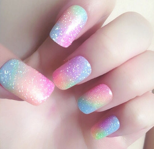 Glitter Nails Pinterest
 Glitter Colorful Pastel Nails s and