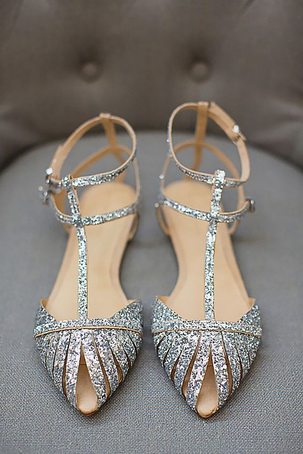 Glitter Wedding Shoes
 20 Adorable Flat Wedding Shoes for 2018 EmmaLovesWeddings