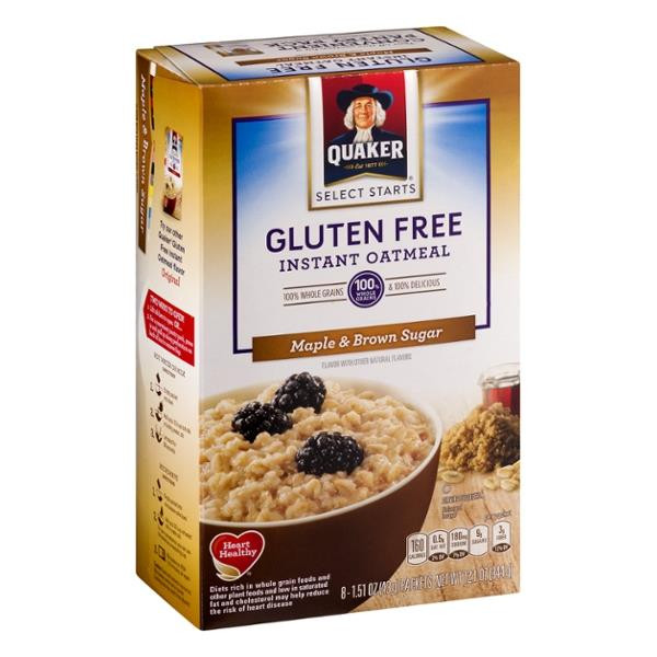 Gluten Free Quaker Oats
 Quaker Select Starts Gluten Free Maple & Brown Sugar