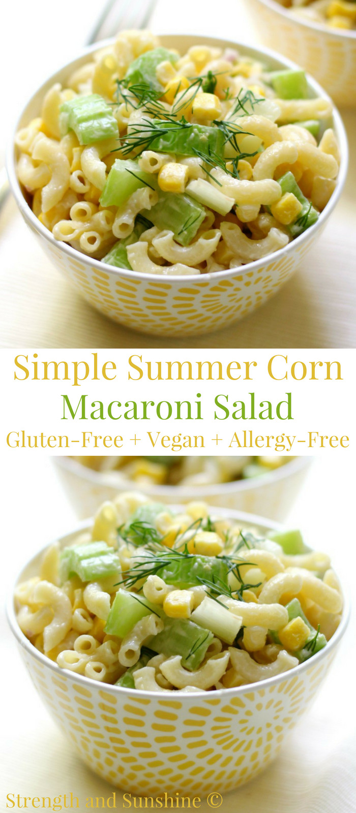 Gluten Free Side Dishes Summer
 Simple Summer Corn Macaroni Salad Gluten Free Vegan