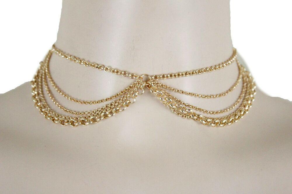 Gold Body Jewelry
 Women Gold Body Chain Body Jewelry Long Necklace Red Sea